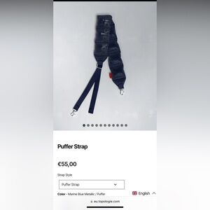 TOPOLOGIE - Marine Blue Metallic Puffer Strap